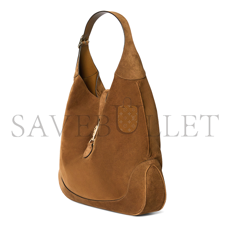 Gvc*1 jackie giorno shoulder bag variationbrown suede 841542 (44*33*7cm)